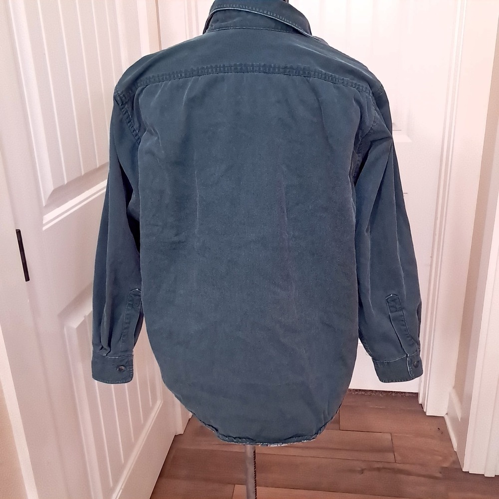 Vintage LL Bean Womens Hurricane Shirt Jacket sz M Medium Freeport green flannel - Picture 10 of 11